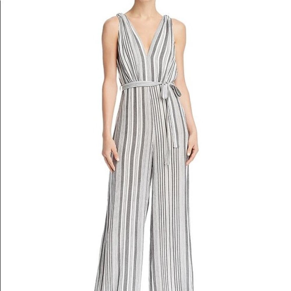 NWT White Black Striped Jumpsuit Sz Small Re:named